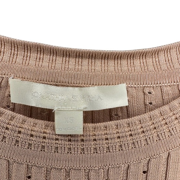 Jonathan Simkhai Perforated Ribbed Long Sleeve Crew Neck Knit Sweater | Size: XS - Picture 7 of 11